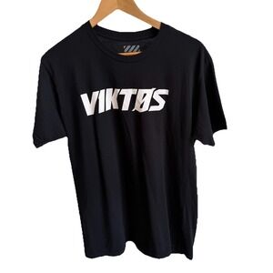 Viktos Shirt Mens Large Black Graphic Logo Tactical Tee Cotton Blend Crewneck